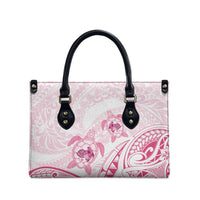 Pink White Polynesia Floral Sea Turtle Leather Bag - Polynesian Pride