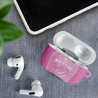 Custom New Zealand Silver Fern Rugby 2025 AirPods Case All Black Aotearoa Maori Pink LT14 - Polynesian Pride