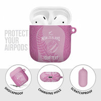 Custom New Zealand Silver Fern Rugby 2025 AirPods Case All Black Aotearoa Maori Pink LT14 - Polynesian Pride