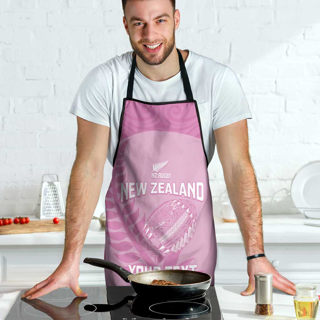 Custom New Zealand Silver Fern Rugby 2025 Apron All Black Aotearoa Maori Pink LT14 - Polynesian Pride