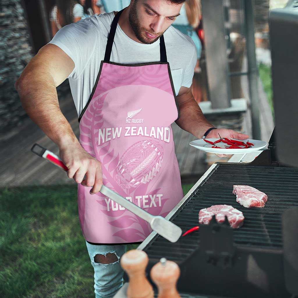Custom New Zealand Silver Fern Rugby 2025 Apron All Black Aotearoa Maori Pink LT14 - Polynesian Pride