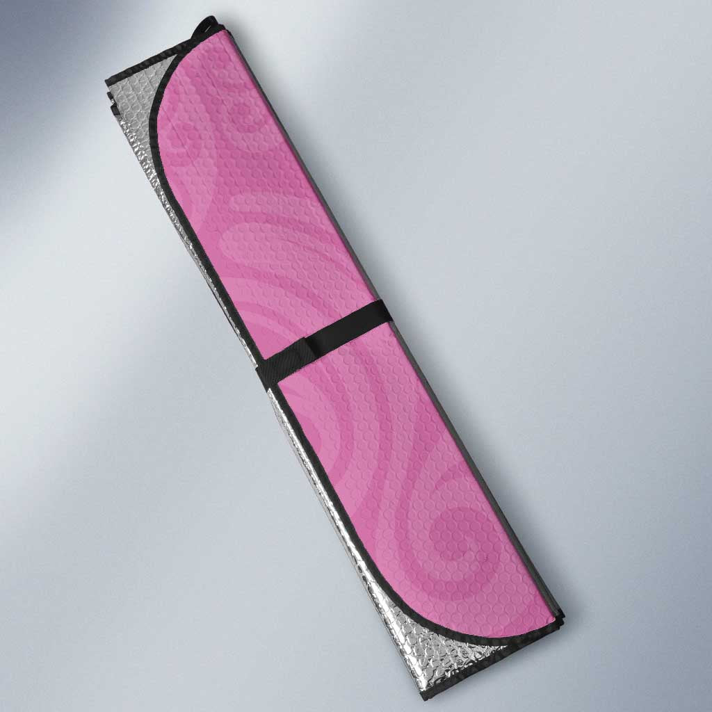 Custom New Zealand Silver Fern Rugby 2025 Auto Sun Shade All Black Aotearoa Maori Pink LT14 - Polynesian Pride