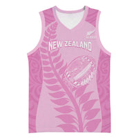 Custom New Zealand Silver Fern Rugby 2025 Basketball Jersey All Black Aotearoa Maori Pink LT14 Unisex Pink - Polynesian Pride