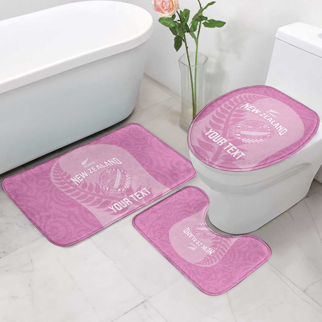Custom New Zealand Silver Fern Rugby 2025 Bathroom Set All Black Aotearoa Maori Pink LT14 - Polynesian Pride