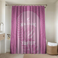 Custom New Zealand Silver Fern Rugby 2025 Bathroom Set All Black Aotearoa Maori Pink LT14 Shower Curtain Only Pink - Polynesian Pride