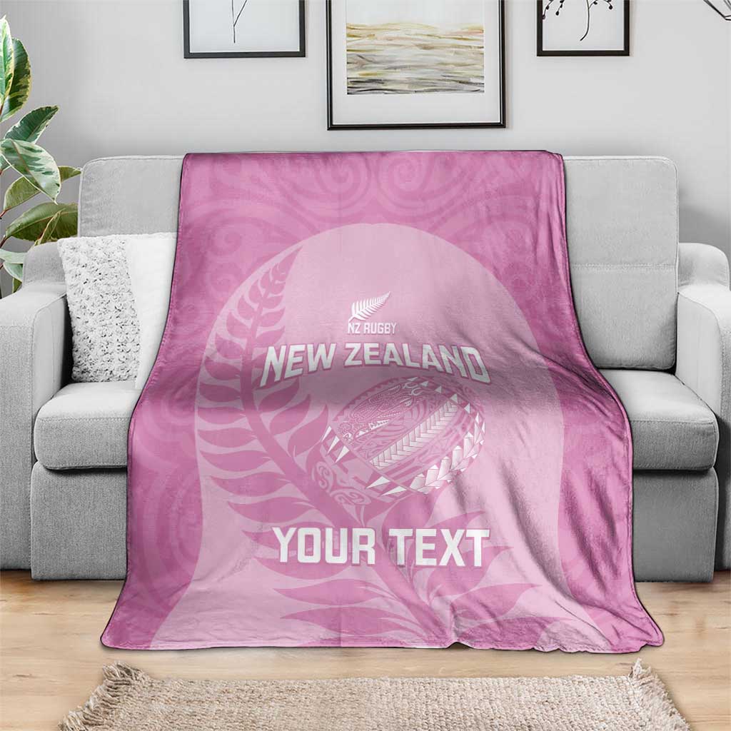 Custom New Zealand Silver Fern Rugby 2025 Blanket All Black Aotearoa Maori Pink LT14 - Polynesian Pride