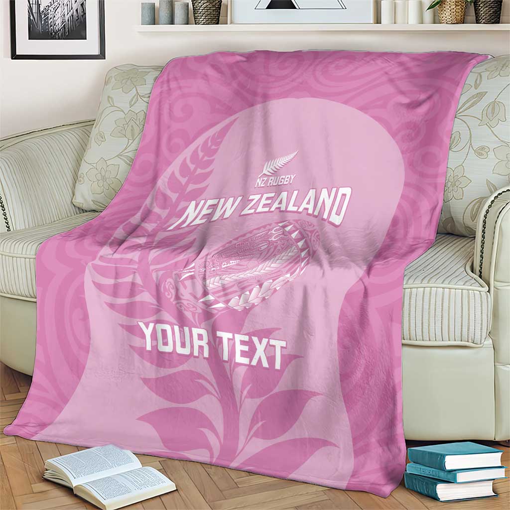 Custom New Zealand Silver Fern Rugby 2025 Blanket All Black Aotearoa Maori Pink LT14 - Polynesian Pride