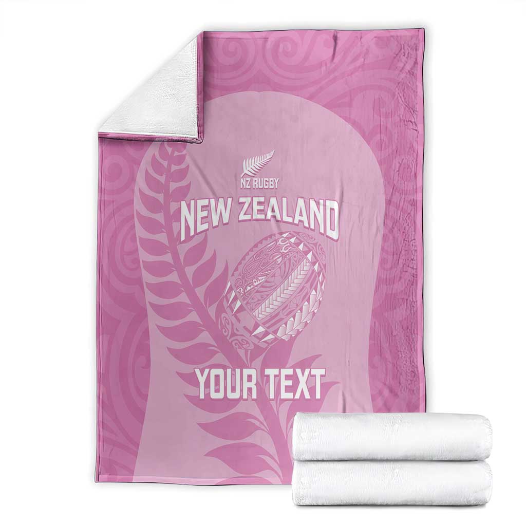 Custom New Zealand Silver Fern Rugby 2025 Blanket All Black Aotearoa Maori Pink LT14 - Polynesian Pride