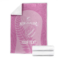 Custom New Zealand Silver Fern Rugby 2025 Blanket All Black Aotearoa Maori Pink LT14 - Polynesian Pride