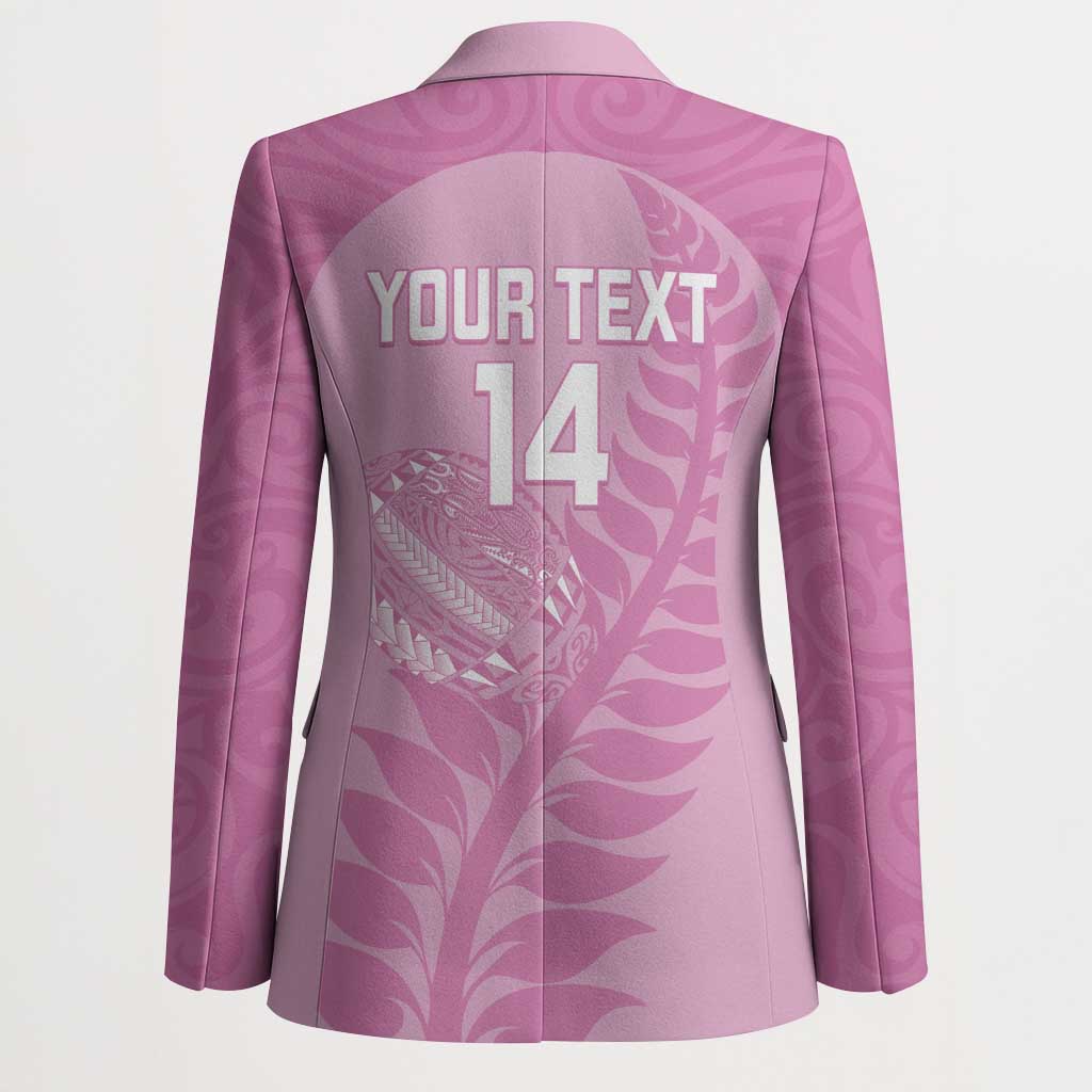 Custom New Zealand Silver Fern Rugby 2025 Blazer All Black Aotearoa Maori Pink LT14 - Polynesian Pride