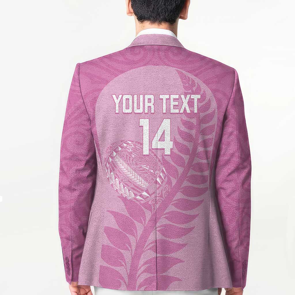 Custom New Zealand Silver Fern Rugby 2025 Blazer All Black Aotearoa Maori Pink LT14 - Polynesian Pride