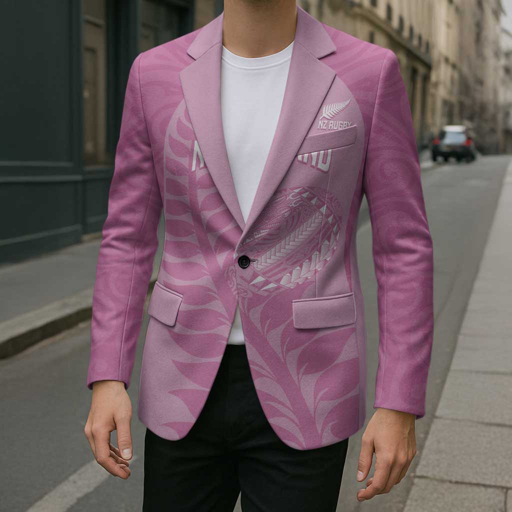 Custom New Zealand Silver Fern Rugby 2025 Blazer All Black Aotearoa Maori Pink LT14 - Polynesian Pride