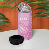 Custom New Zealand Silver Fern Rugby 2025 4 in 1 Can Cooler Tumbler All Black Aotearoa Maori Pink LT14 - Polynesian Pride