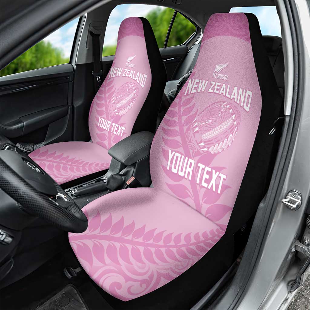 Custom New Zealand Silver Fern Rugby 2025 Car Seat Cover All Black Aotearoa Maori Pink LT14 - Polynesian Pride