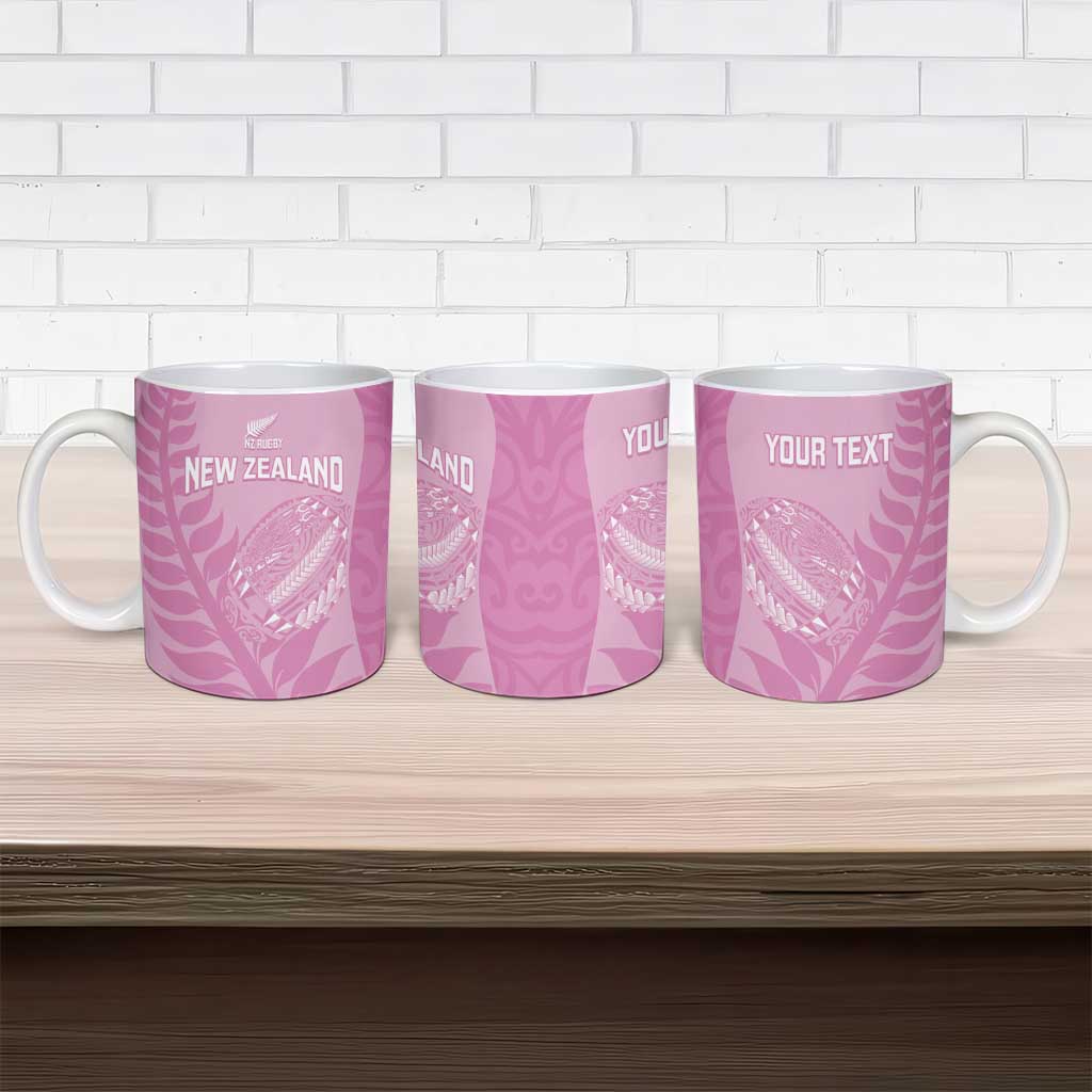 Custom New Zealand Silver Fern Rugby 2025 Ceramic Mug All Black Aotearoa Maori Pink LT14 - Polynesian Pride