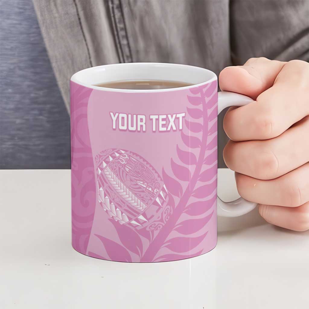 Custom New Zealand Silver Fern Rugby 2025 Ceramic Mug All Black Aotearoa Maori Pink LT14 - Polynesian Pride
