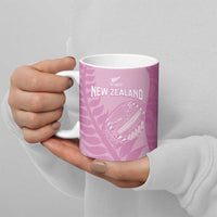 Custom New Zealand Silver Fern Rugby 2025 Ceramic Mug All Black Aotearoa Maori Pink LT14 - Polynesian Pride