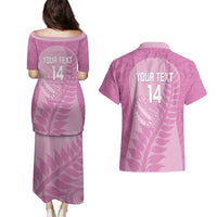 Custom New Zealand Silver Fern Rugby 2025 Couples Matching Puletasi and Hawaiian Shirt All Black Aotearoa Maori Pink LT14 - Polynesian Pride