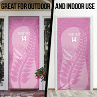 Custom New Zealand Silver Fern Rugby 2025 Door Cover All Black Aotearoa Maori Pink LT14 - Polynesian Pride