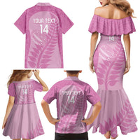 Custom New Zealand Silver Fern Rugby 2025 Family Matching Mermaid Dress and Hawaiian Shirt All Black Aotearoa Maori Pink LT14 - Polynesian Pride