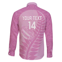 Custom New Zealand Silver Fern Rugby 2025 Family Matching Short Sleeve Bodycon Dress and Hawaiian Shirt All Black Aotearoa Maori Pink LT14 - Polynesian Pride