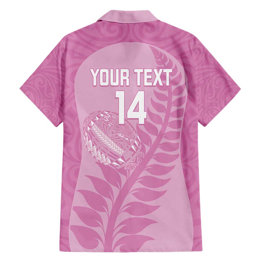 Custom New Zealand Silver Fern Rugby 2025 Family Matching Summer Maxi Dress and Hawaiian Shirt All Black Aotearoa Maori Pink LT14 - Polynesian Pride