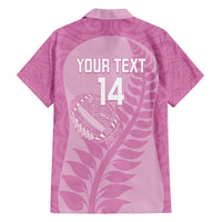 Custom New Zealand Silver Fern Rugby 2025 Family Matching Summer Maxi Dress and Hawaiian Shirt All Black Aotearoa Maori Pink LT14 - Polynesian Pride