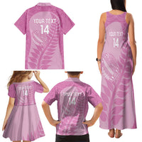 Custom New Zealand Silver Fern Rugby 2025 Family Matching Tank Maxi Dress and Hawaiian Shirt All Black Aotearoa Maori Pink LT14 - Polynesian Pride