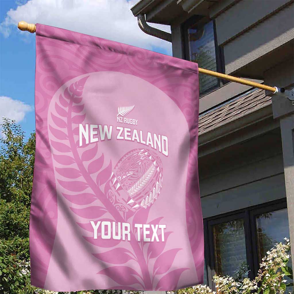 Custom New Zealand Silver Fern Rugby 2025 Garden Flag All Black Aotearoa Maori Pink LT14 - Polynesian Pride