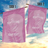 Custom New Zealand Silver Fern Rugby 2025 Garden Flag All Black Aotearoa Maori Pink LT14 - Polynesian Pride