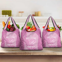 Custom New Zealand Silver Fern Rugby 2025 Grocery Bag All Black Aotearoa Maori Pink LT14 3-pack One Size Pink - Polynesian Pride