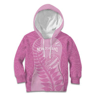 Custom New Zealand Silver Fern Rugby 2025 Kid Hoodie All Black Aotearoa Maori Pink LT14 Hoodie Pink - Polynesian Pride