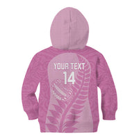 Custom New Zealand Silver Fern Rugby 2025 Kid Hoodie All Black Aotearoa Maori Pink LT14 - Polynesian Pride
