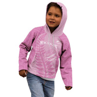 Custom New Zealand Silver Fern Rugby 2025 Kid Hoodie All Black Aotearoa Maori Pink LT14 - Polynesian Pride