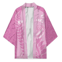 Custom New Zealand Silver Fern Rugby 2025 Kimono All Black Aotearoa Maori Pink LT14 Unisex Pink - Polynesian Pride