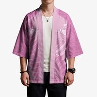 Custom New Zealand Silver Fern Rugby 2025 Kimono All Black Aotearoa Maori Pink LT14 - Polynesian Pride
