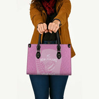 Custom New Zealand Silver Fern Rugby 2025 Leather Bag All Black Aotearoa Maori Pink LT14 - Polynesian Pride
