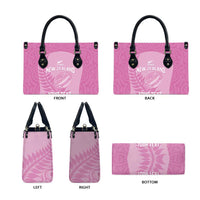 Custom New Zealand Silver Fern Rugby 2025 Leather Bag All Black Aotearoa Maori Pink LT14 - Polynesian Pride