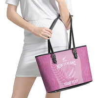 Custom New Zealand Silver Fern Rugby 2025 Leather Tote Bag All Black Aotearoa Maori Pink LT14 - Polynesian Pride