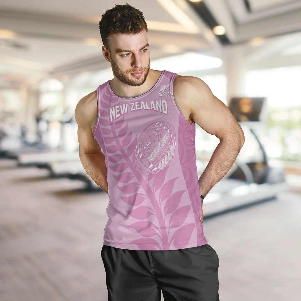 Custom New Zealand Silver Fern Rugby 2025 Men Tank Top All Black Aotearoa Maori Pink LT14 Pink - Polynesian Pride