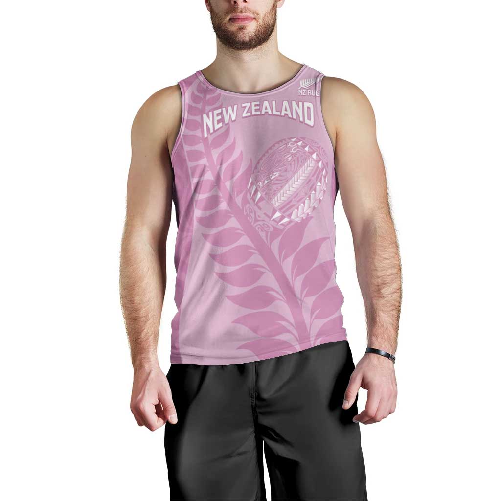 Custom New Zealand Silver Fern Rugby 2025 Men Tank Top All Black Aotearoa Maori Pink LT14 - Polynesian Pride