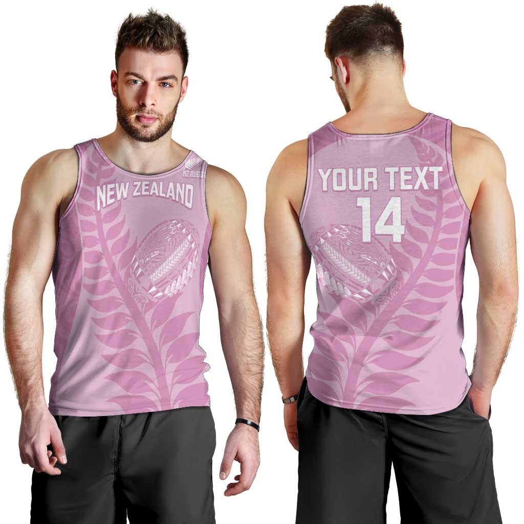 Custom New Zealand Silver Fern Rugby 2025 Men Tank Top All Black Aotearoa Maori Pink LT14 - Polynesian Pride