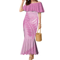 Custom New Zealand Silver Fern Rugby 2025 Mermaid Dress All Black Aotearoa Maori Pink LT14 Women Pink - Polynesian Pride