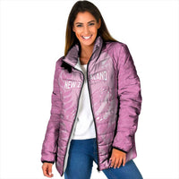 Custom New Zealand Silver Fern Rugby 2025 Padded Jacket All Black Aotearoa Maori Pink LT14 Women Pink - Polynesian Pride