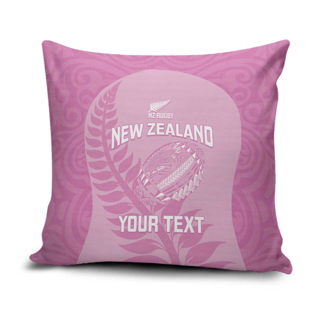 Custom New Zealand Silver Fern Rugby 2025 Pillow Cover All Black Aotearoa Maori Pink LT14 Pink - Polynesian Pride