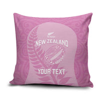 Custom New Zealand Silver Fern Rugby 2025 Pillow Cover All Black Aotearoa Maori Pink LT14 Pink - Polynesian Pride