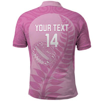 Custom New Zealand Silver Fern Rugby 2025 Polo Shirt All Black Aotearoa Maori Pink LT14 - Polynesian Pride
