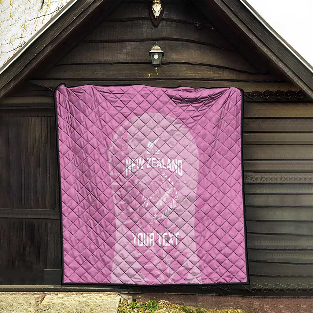 Custom New Zealand Silver Fern Rugby 2025 Quilt All Black Aotearoa Maori Pink LT14 - Polynesian Pride