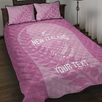 Custom New Zealand Silver Fern Rugby 2025 Quilt Bed Set All Black Aotearoa Maori Pink LT14 Pink - Polynesian Pride