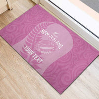 Custom New Zealand Silver Fern Rugby 2025 Rubber Doormat All Black Aotearoa Maori Pink LT14 - Polynesian Pride